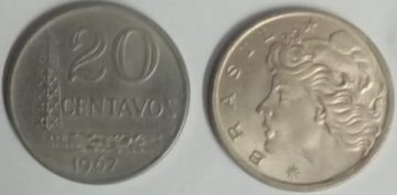 BRASIL 20 CENTAVOS 1967 (used)