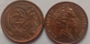 AUS_1989_2 Cents used coin