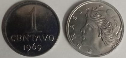 BRASIL 1 CENTAVOS 1969(used)