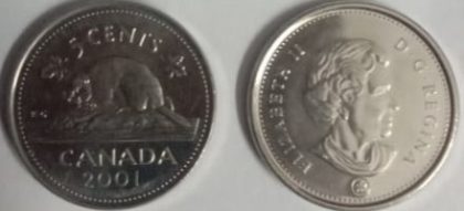 5 Cents Canada 2001 Elizabeth II D.G Regina (unc)