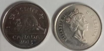 5 Cents Canada 2013 Elizabeth II D.G Regina (unc)