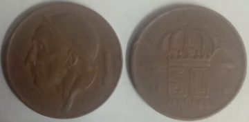 BELGIUM 50 Cent -1953 (used)