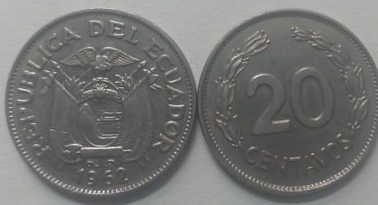 Ecuador 20 Centavos 1962 (Used)