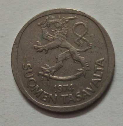 Finland  1 Markka 1974 (Used) - Image 2