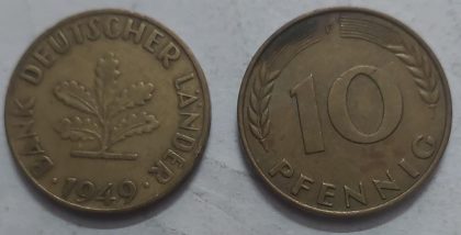 GERMANY 10  PFENNIG 1949 (USED)