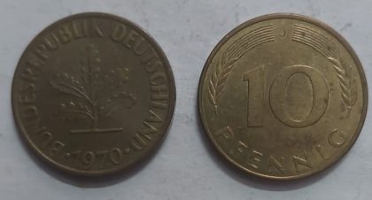 GERMANY 10  PFENNIG 1970 (USED)