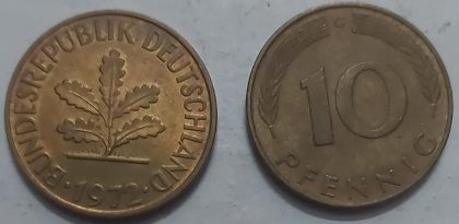 GERMANY 10  PFENNIG 1972 (USED)