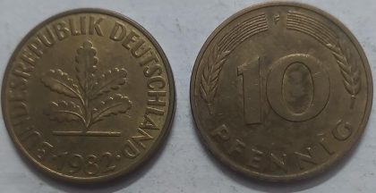 GERMANY 10  PFENNIG 1982 (USED)