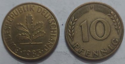 GERMANY 10  PFENNIG 1983 (USED)