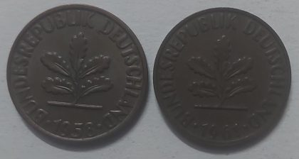 GERMANY 2  PFENNIG 1958 (USED)