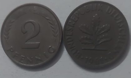 GERMANY 2  PFENNIG 1961 (USED)