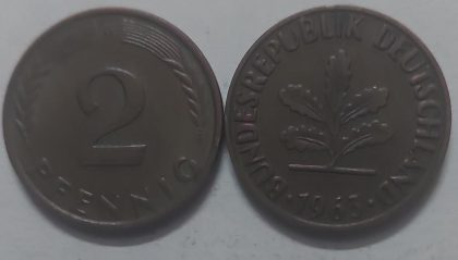 GERMANY 2  PFENNIG 1963 (USED)