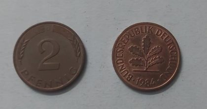 GERMANY 2  PFENNIG 1984 (USED)