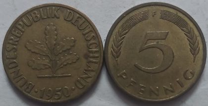 GERMANY 5  PFENNIG 1950 (USED)