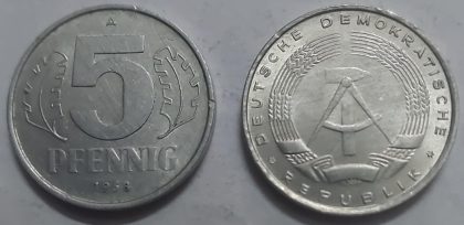 GERMANY 5  PFENNIG 1968 (USED)