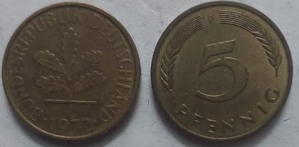 GERMANY 5  PFENNIG 1972 (USED)