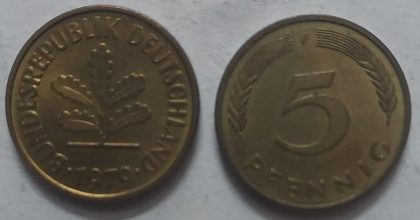 GERMANY 5  PFENNIG 1979 (USED)