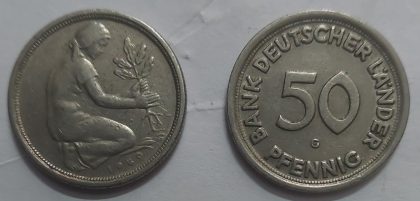 GERMANY 50  PFENNIG 1949 (USED)