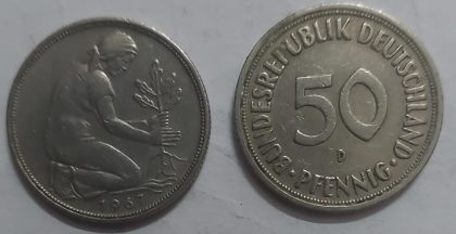 GERMANY 50  PFENNIG 1967 (USED)