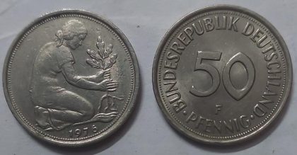 GERMANY 50  PFENNIG 1976 (USED)