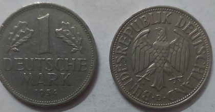 GERMANY Deutsche 1 MARK 1954 (USED)