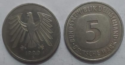 GERMANY Deutsche 5 MARK 1990  (USED)