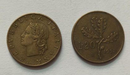 ITALY 20 LIRE 1958 (used)