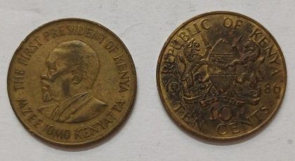 KENYA 10 CENT 1986 (used)