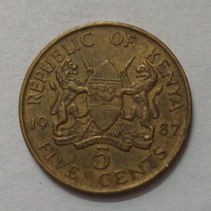 KENYA 5 CENT 1987 (used) - Image 2