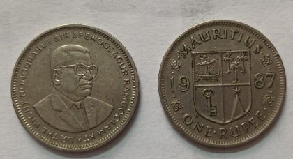 MAURITIUS 1 RUPEE 1987 (used)