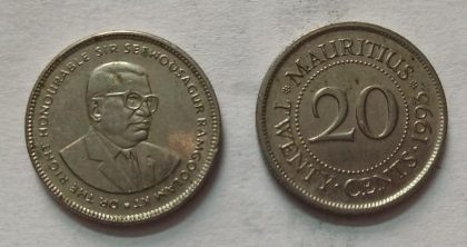 MAURITIUS 20 CENTS 1993 (used)