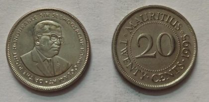 MAURITIUS 20 CENTS 1995 (used)