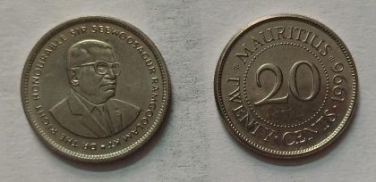 MAURITIUS 20 CENTS 1996 (used)