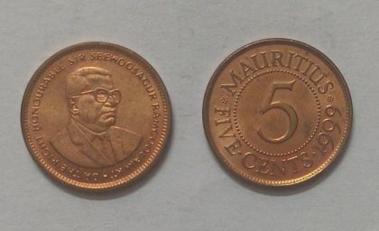 MAURITIUS 5 CENTS 1999 (used)