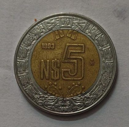 MEXICO 5 PESOS 1993 (used) - Image 2