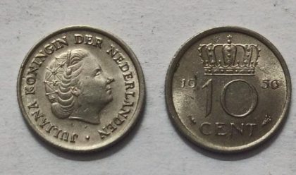 NEDERLAND-10 CENT 1956 (Used)