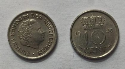 NEDERLAND-10 CENT 1958 (Used)