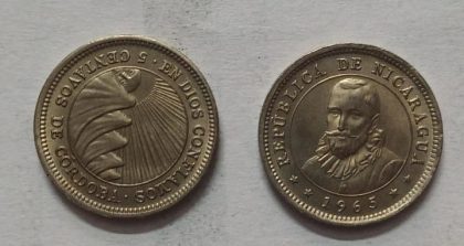 NICARAGUA 3 Centavos 1965 (UNC)