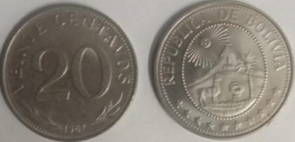 BOLIVIA 20 Cent -1967