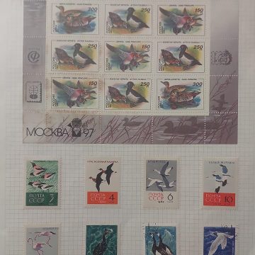 Thematic Birds Stamps of RUSSIA 1 Minature sheet- 8 Stamps/ 2 Used/ 6 Mint