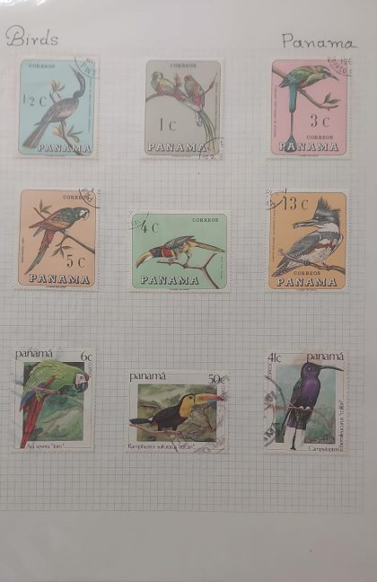 Thematic Birds Stamps of PANAMA 9 Used Stamps