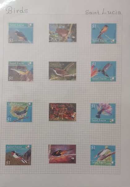 Thematic Birds Stamps of SAINT LUCIA 12 Stamps Mint (WWF)