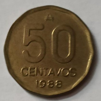 Argentina 50 Centavos Coin 1988 (used)