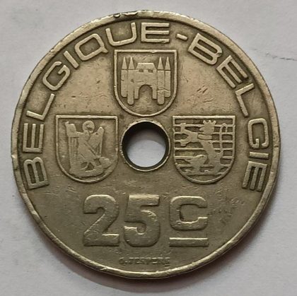 BELGIUM  25 Cent -1938 (used)