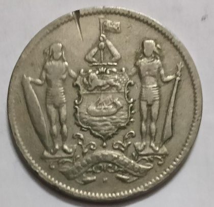 Borneo 5 cents Coin  1920  (Used)