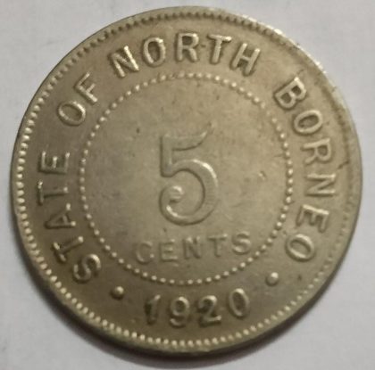 Borneo 5 cents Coin  1920  (Used) - Image 2