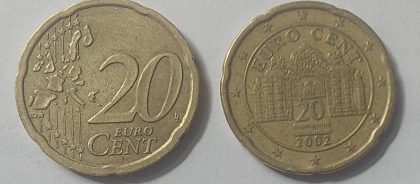 20 EURO Cent Austria Coin 2002 (used)