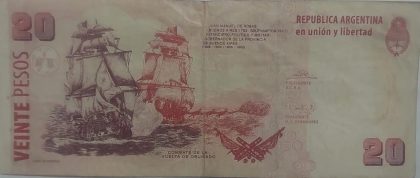 ARGENTINA Currency 20 Pesos 2002 (Used)