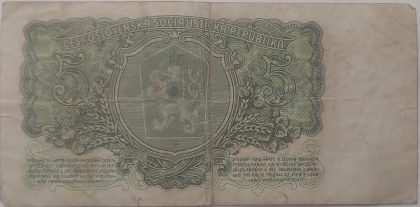 CZECHOLOSLOVAIKA Currency 5 Korun 1961 (Used) - Image 2