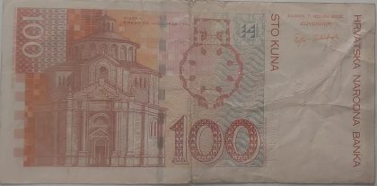 HRVATSKA Currency 100 Croatian Kuna 2002 (Used) - Image 2